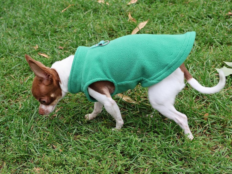 Jacko & Co - Fleece Vest Dog Sweater with Leash Ring - Soft, Warm & Lightweight Pullover Coat for Small & Medium Dogs, Puppies & Cats - Cozy Fall/Winter/Spring Pet Jacket (Green, X-Large 17-25lbs) - Image 3
